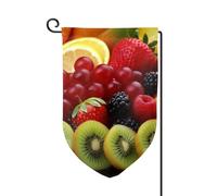 Bandiera da giardino di benvenuto per esterni di piccole dimensioni 31 x 45 cm doppia faccia resistente alle intemperie bandiera per casa frutta fresca bandiere verticali per fattoria all'aperto prato