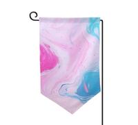 Bandiera da giardino di benvenuto per esterni di piccole dimensioni 31 x 45 cm doppia faccia resistente alle intemperie bandiera per casa marmo blu pastello viola bandiere verticali per fattoria