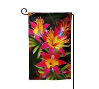 Bandiera da giardino di benvenuto per esterni di piccole dimensioni 31 x 45 cm doppia faccia resistente alle intemperie bandiera per casa hawaiana fiori colorati bandiere verticali per fattoria