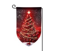Bandiera da giardino di benvenuto per esterni di piccole dimensioni 31 x 45 cm doppia faccia resistente alle intemperie bandiera per casa albero di Natale bandiere verticali rosse per fattoria