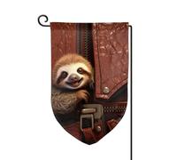 Bandiera da giardino di benvenuto per esterni di piccole dimensioni 31 x 45 cm doppia faccia resistente alle intemperie bandiera per casa bradipo su cerniera bandiere verticali per fattoria all'aperto