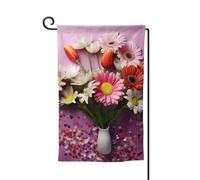 Bandiera da giardino di benvenuto per esterni di piccole dimensioni 31 x 45 cm doppia faccia resistente alle intemperie bandiera per casa fiori freschi bandiere verticali per fattoria all'aperto prato