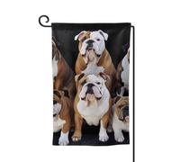 Bandiera da giardino di benvenuto per esterni di piccole dimensioni 31 x 45 cm doppia faccia resistente alle intemperie bandiera per casa Bulldog inglesi bandiere verticali per fattoria all'aperto