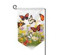 Bandiera da giardino di benvenuto per esterni di piccole dimensioni 31 x 45 cm doppia faccia resistente alle intemperie bandiera per casa gruppo di farfalle bandiere verticali per fattoria all'aperto