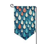 Bandiera da giardino di benvenuto per esterni di piccole dimensioni 31 x 45 cm doppia faccia resistente alle intemperie bandiera per casa gocce d'acqua puntini bandiere verticali per fattoria