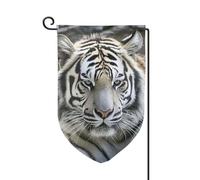 Bandiera da giardino di benvenuto per esterni di piccole dimensioni 31 x 45 cm doppia faccia resistente alle intemperie bandiera per casa tigre bianca e nera bandiere verticali per fattoria all'aperto