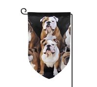 Bandiera da giardino di benvenuto per esterni di piccole dimensioni 31 x 45 cm doppia faccia resistente alle intemperie bandiera per casa Bulldog inglesi bandiere verticali per fattoria all'aperto