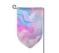Bandiera da giardino di benvenuto per esterni di piccole dimensioni 31 x 45 cm doppia faccia resistente alle intemperie bandiera per casa marmo blu pastello viola bandiere verticali per fattoria