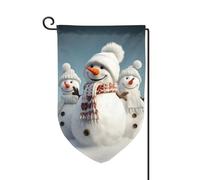 Bandiera da giardino di benvenuto per esterni di piccole dimensioni 31 x 45 cm doppia faccia resistente alle intemperie bandiera per casa felice pupazzo di neve bandiere verticali per fattoria