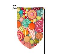 Bandiera da giardino di benvenuto per esterni di piccole dimensioni 31 x 45 cm su entrambi i lati resistente alle intemperie bandiera della casa lecca-lecca modello bandiere verticali per fattoria
