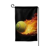 Bandiera da giardino di benvenuto per esterni di piccole dimensioni 31 x 45 cm su entrambi i lati resistente alle intemperie bandiera della casa bruciando immagini da tennis bandiere verticali per