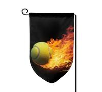 Bandiera da giardino di benvenuto per esterni di piccole dimensioni 31 x 45 cm su entrambi i lati resistente alle intemperie bandiera della casa bruciando immagini da tennis bandiere verticali per
