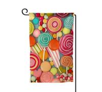 Bandiera da giardino di benvenuto per esterni di piccole dimensioni 31 x 45 cm su entrambi i lati resistente alle intemperie bandiera della casa lecca-lecca modello bandiere verticali per fattoria