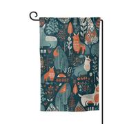 Bandiera da giardino di benvenuto per esterni di piccole dimensioni 31 x 45 cm su entrambi i lati resistente alle intemperie bandiera della casa animali scandinavi bandiere verticali per fattoria