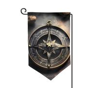 Bandiera da giardino di benvenuto per esterni, piccole bandiere da cortile, 31,8 x 45,7 cm, double face, resistente alle intemperie, design magico, rune norrene, bussola, bandiere verticali per