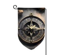 Bandiera da giardino di benvenuto per esterni, piccole bandiere da cortile, 31,8 x 45,7 cm, double face, resistente alle intemperie, design magico, rune norrene, bussola, bandiere verticali per