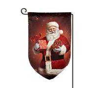 Bandiera da giardino di benvenuto per esterni piccoli bandiere da cortile 31,5 x 45,7 cm doppia faccia resistente alle intemperie bandiera per casa bella bandiera verticale di Babbo Natale per casa