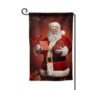Bandiera da giardino di benvenuto per esterni piccoli bandiere da cortile 31,5 x 45,7 cm doppia faccia resistente alle intemperie bandiera per casa bella bandiera verticale di Babbo Natale per casa
