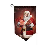 Bandiera da giardino di benvenuto per esterni piccoli bandiere da cortile 31,5 x 45,7 cm doppia faccia resistente alle intemperie bandiera per casa bella bandiera verticale di Babbo Natale per casa