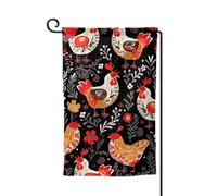 Bandiera da giardino di benvenuto per esterni piccoli bandiere da cortile 31 x 45 cm doppia faccia resistente alle intemperie bandiera per casa carino gallo galline bandiere verticali per fattoria