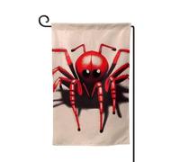 Bandiera da giardino di benvenuto per esterni piccoli bandiere da cortile 31 x 45 cm doppia faccia resistente alle intemperie bandiera per casa carino piccolo ragno rosso bandiere verticali per