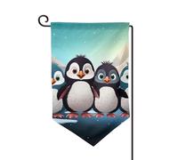 Bandiera da giardino di benvenuto per esterni piccoli bandiere da cortile 31 x 45 cm doppia faccia resistente alle intemperie bandiera per casa cinque simpatici pinguini bandiere verticali per