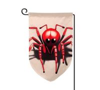Bandiera da giardino di benvenuto per esterni piccoli bandiere da cortile 31 x 45 cm doppia faccia resistente alle intemperie bandiera per casa carino piccolo ragno rosso bandiere verticali per