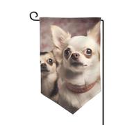 Bandiera da giardino di benvenuto per esterni piccoli bandiere da cortile 31 x 45 cm doppia faccia resistente alle intemperie bandiera per casa carino chihuahua bandiere verticali per fattoria