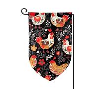 Bandiera da giardino di benvenuto per esterni piccoli bandiere da cortile 31 x 45 cm doppia faccia resistente alle intemperie bandiera per casa carino gallo galline bandiere verticali per fattoria