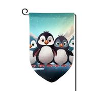 Bandiera da giardino di benvenuto per esterni piccoli bandiere da cortile 31 x 45 cm doppia faccia resistente alle intemperie bandiera per casa cinque simpatici pinguini bandiere verticali per