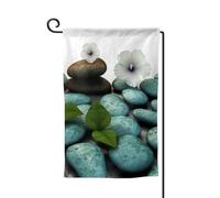 Bandiera da giardino di benvenuto per esterni, piccoli cortili, 31,8 x 45,7 cm, double face, resistente alle intemperie, bandiera per casa, ciottoli zen, bandiere verticali per fattoria all'aperto
