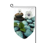 Bandiera da giardino di benvenuto per esterni, piccoli cortili, 31,8 x 45,7 cm, double face, resistente alle intemperie, bandiera per casa, ciottoli zen, bandiere verticali per fattoria all'aperto