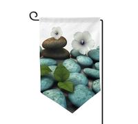 Bandiera da giardino di benvenuto per esterni, piccoli cortili, 31,8 x 45,7 cm, double face, resistente alle intemperie, bandiera per casa, ciottoli zen, bandiere verticali per fattoria all'aperto