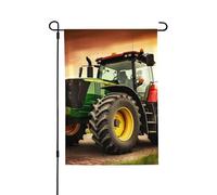 Bandiera da giardino di benvenuto per esterni piccoli cortili, 71 x 101 cm, doppia faccia, resistente alle intemperie, bandiera per casa, trattore, bandiere verticali per fattoria all'aperto prato
