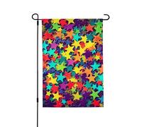 Bandiera da giardino di benvenuto per esterni piccoli cortili, 71 x 101 cm, doppia faccia resistente alle intemperie, bandiera per casa, molte stelle, bandiere verticali per fattoria, prato, patio