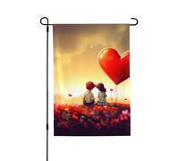 Bandiera da giardino di benvenuto per esterni piccoli cortili, 71 x 101 cm, doppia faccia resistente alle intemperie, bandiera per casa, coppia d'amore, bandiere verticali per fattoria all'aperto