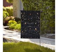 Bandiera da giardino di benvenuto, resistente alle intemperie, stagionale, da cortile, 71 x 101 cm, doppia faccia, bandiere per esterni, stelle e luna, piccole bandiere da giardino, per esterni, casa
