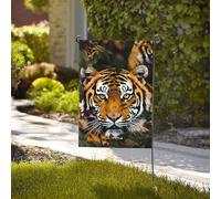 Bandiera da giardino di benvenuto, resistente alle intemperie, stagionale, da cortile, 71 x 101 cm, doppia faccia, per esterni, tigre, piccole bandiere da giardino, per esterni, casa, fattoria