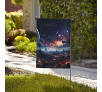 Bandiera da giardino di benvenuto, resistente alle intemperie, stagionale, da cortile, 71 x 101 cm, doppia faccia, per esterni, stelle, piccole bandiere da giardino, per esterni, casa, fattoria