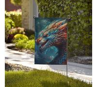 Bandiera da giardino di benvenuto, resistente alle intemperie, stagionale, da cortile, 71 x 101 cm, doppia faccia, per esterni, arte del drago, piccole bandiere da giardino, per esterni, casa
