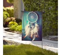 Bandiera da giardino di benvenuto, resistente alle intemperie, stagionali, da cortile, 71 x 101 cm, bandiere da esterno a doppia faccia con acchiappasogni in piuma Piccole bandiere da giardino per