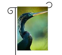 Bandiera da giardino di benvenuto verticale rossa maschio 39 Anhinga nero inchiostro grappolo bianco argento animali fauna selvatica argento ecologia occhio cortile decorativo per ester
