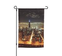 Bandiera da giardino di Chicago City, 30,5 x 45,7 cm, per primavera, estate, autunno, inverno, bandiere stagionali su entrambi i lati, bandiere per le vacanze, per esterni e interni, per decorazioni