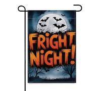 Bandiera da giardino di Halloween, 30,5 x 45,7 cm, motivo double-face, decorazione da cortile per esterni, senza palo, 02-Fright Night