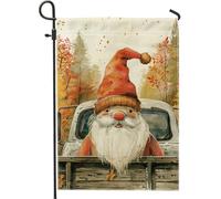 Bandiera da giardino di nano autunnale, decorazione carina stagionale, bandiera da cortile bifacciale, decorazione per prato vacanza, 30,5 x 45,7 cm