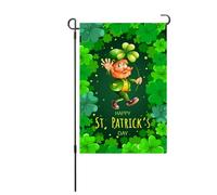 Bandiera da giardino di San Patricks da Garden a doppia squadra vibrante bandiera decorativa esterna a tema irlandese per patio portico cortile prato decorazioni per la casa (S25)