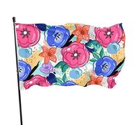 Bandiera da Giardino Dipinta a Forme Floreali Cortile Casa Decorazione Esterna Bandiere Bandiere per Patio Prato 3x5 Ft