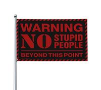 Bandiera da giardino divertente con scritta "No Stupid People Beyond This Point" per la stanza dei ragazzi, decorazione vintage (120 x 180 cm)