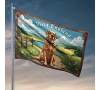 Bandiera da giardino divertente Golden Retriever Welcome You To England'S Scenic Countryside Flag Decorazioni per interni Spring Garden Flag (152 x 244 cm)