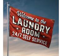 Bandiera da giardino divertente Welcome To Our 24/7 Laundry Room Flag Patio Decor Mens Dorm Room Decor (152 x 244 cm)